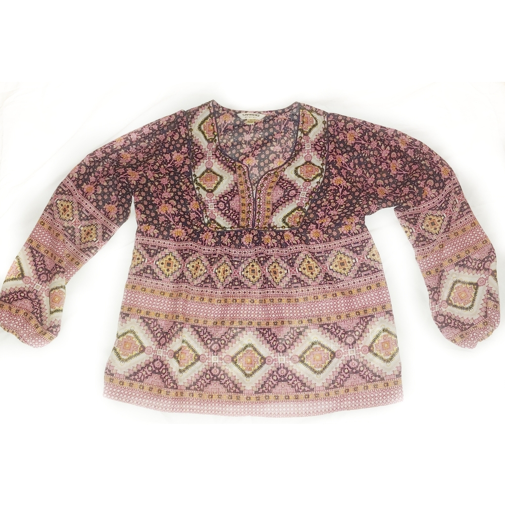 Tantrums boho mixed print top size small